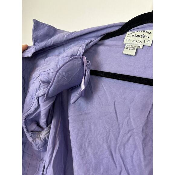 vintage country wear casuals button down short sleeve quilted top Md cottagecore - Picture 6 of 7